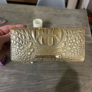 Brahmin ady Gold Crocodile Embossed Wallet